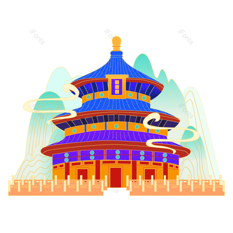 复古图片,传统建筑元素,天坛PNG,北京免抠素材